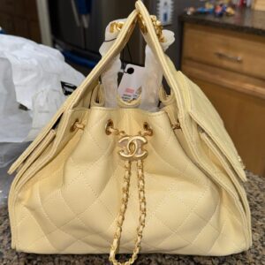 Yellow designer handbag